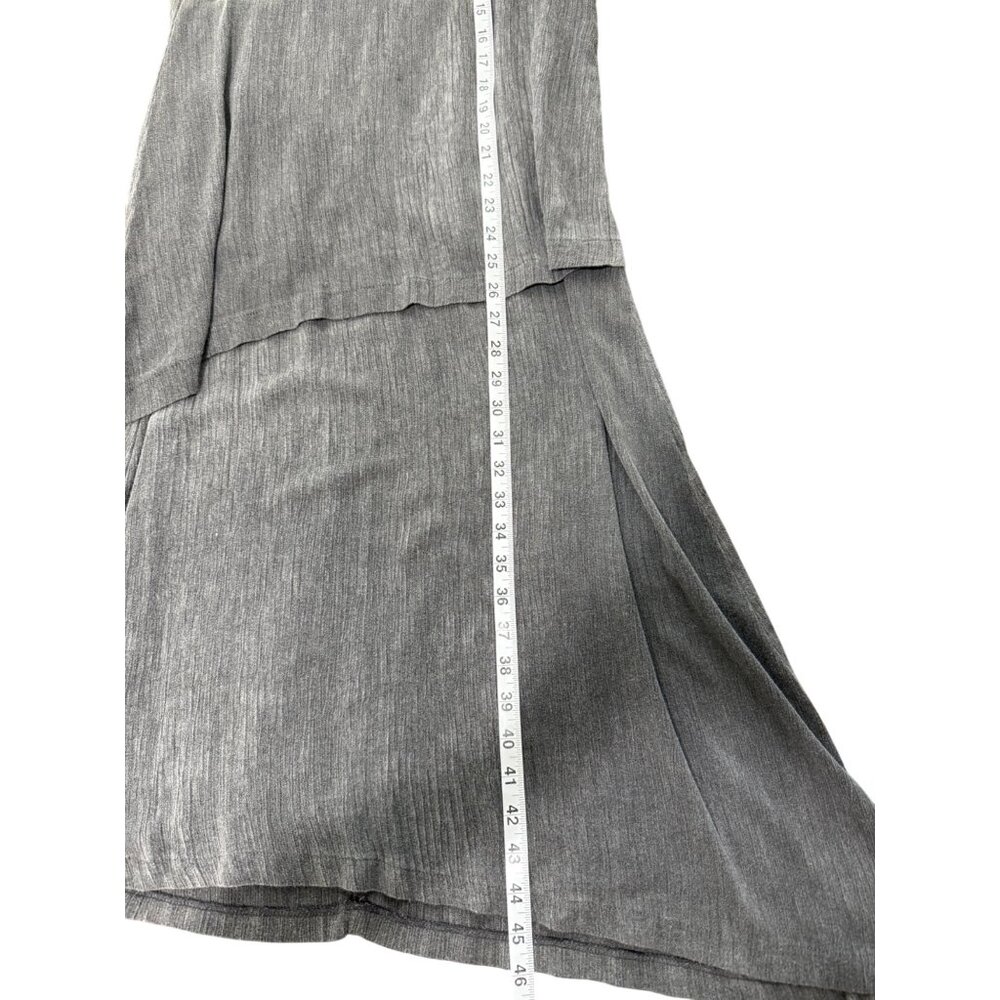 Pure Essence Gray Sleeveless Asymmetrical Layered Dress Lagenlook Womens Size M - Picture 6 of 7